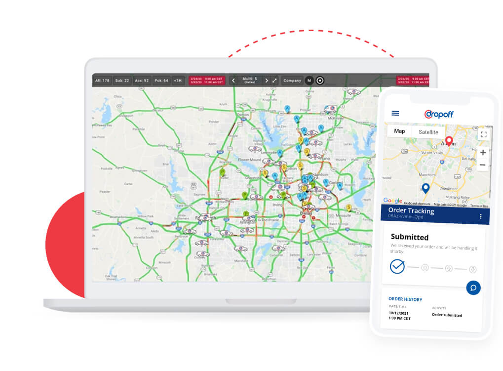 Courier with medical supplies